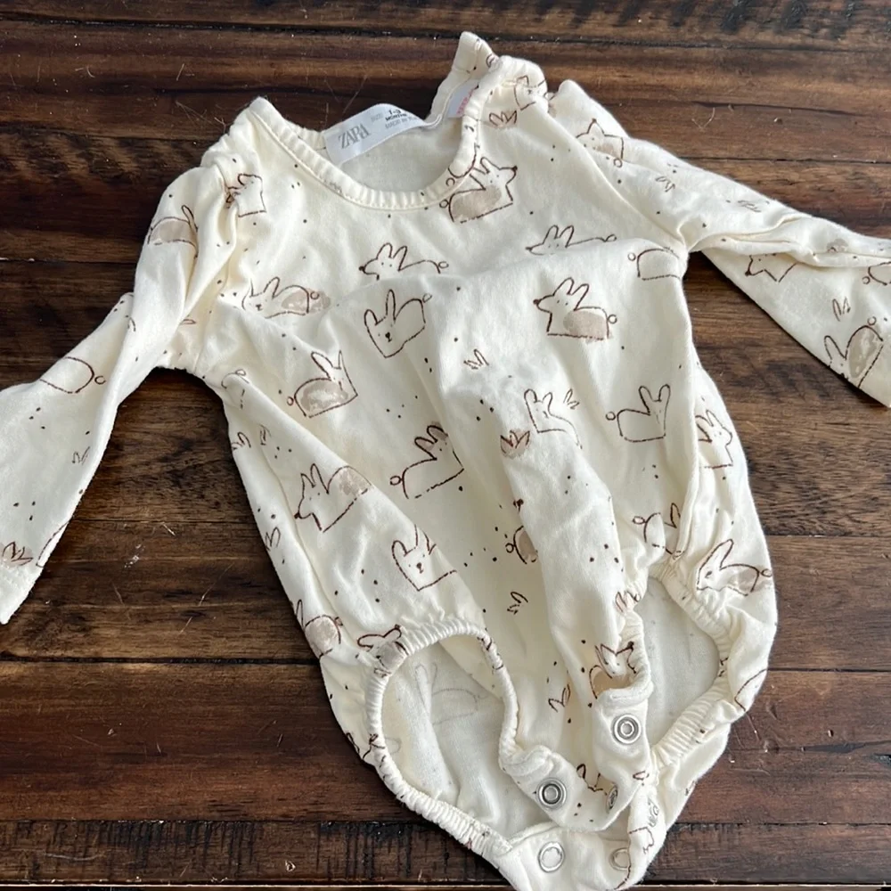 1-3M Zara Bunny Onesie - worn once